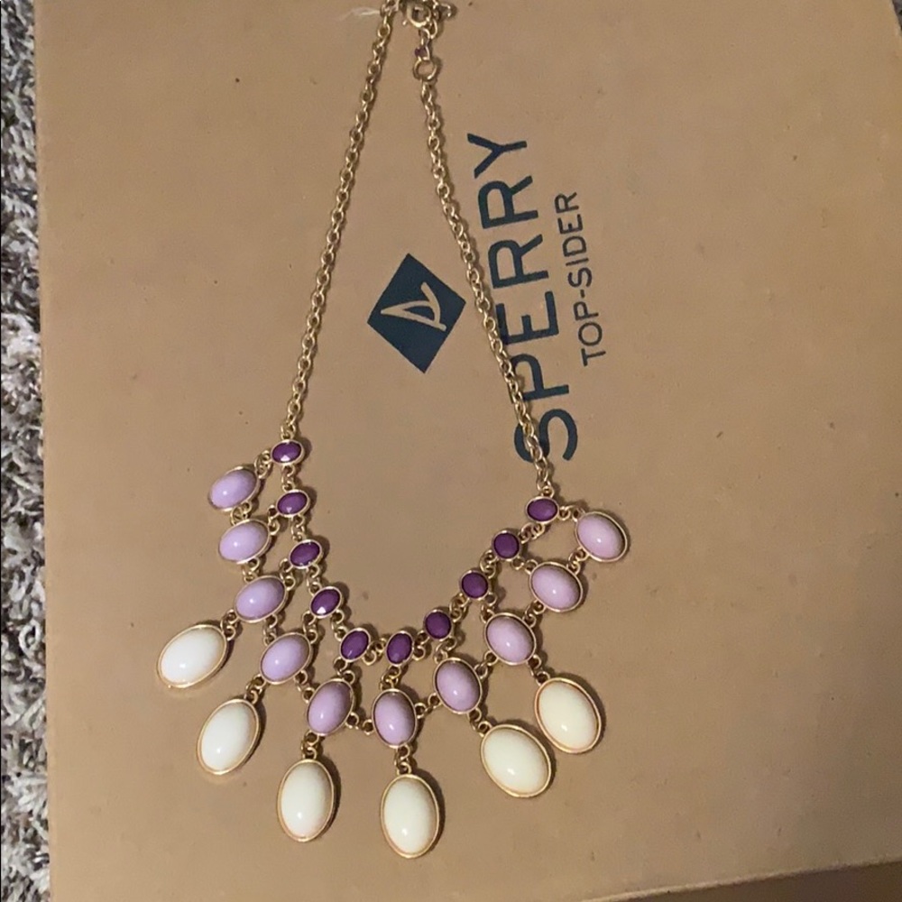 Purple bib necklace